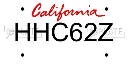 HHC62Z California License Plate