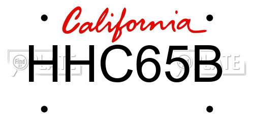 HHC65B California License Plate