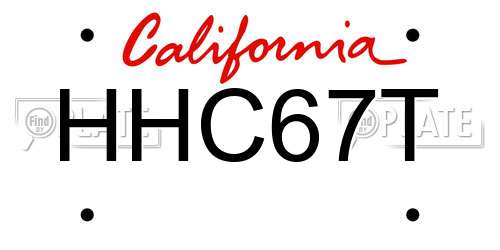 HHC67T California License Plate