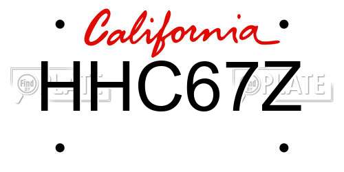 HHC67Z California License Plate