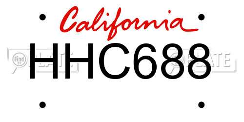 HHC688 California License Plate