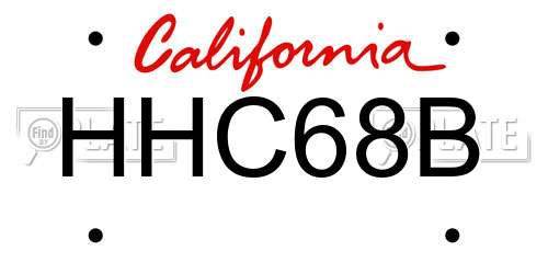 HHC68B California License Plate