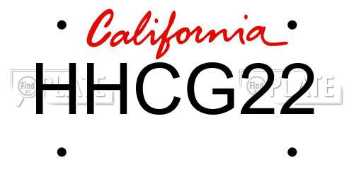 HHCG22 California License Plate