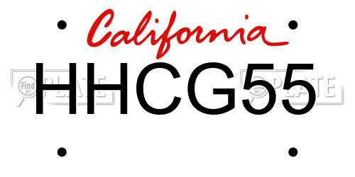 HHCG55 California License Plate