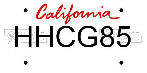 HHCG85 California License Plate