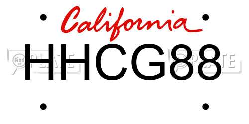 HHCG88 California License Plate