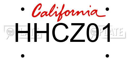 HHCZ01 California License Plate