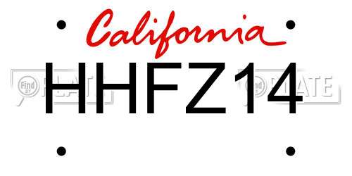 HHFZ14 California License Plate