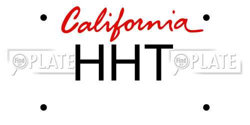 HHT California License Plate