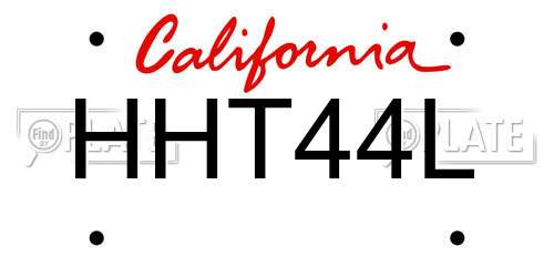 HHT44L California License Plate