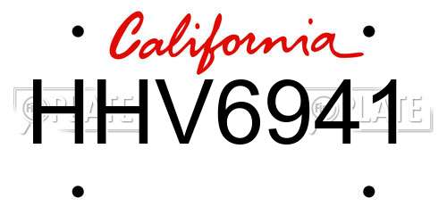 HHV6941 California License Plate