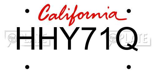HHY71Q California License Plate