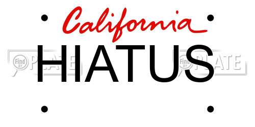 HIATUS California License Plate