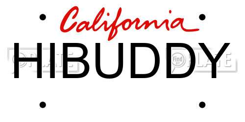 HIBUDDY California License Plate