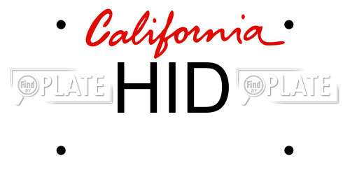 HID California License Plate