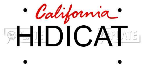 HIDICAT California License Plate