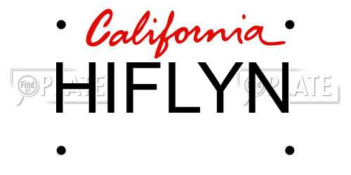 HIFLYN California License Plate