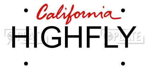 HIGHFLY California License Plate