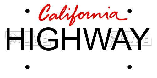 HIGHWAY California License Plate