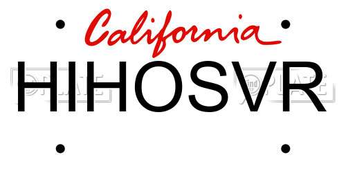 HIHOSVR California License Plate