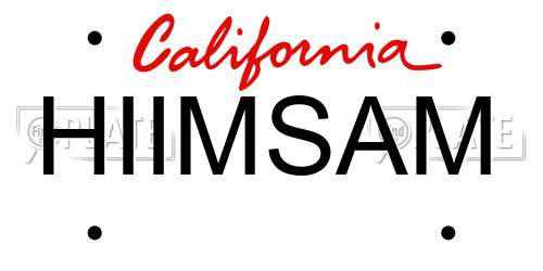 HIIMSAM California License Plate