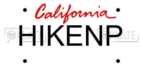 HIKENP California License Plate