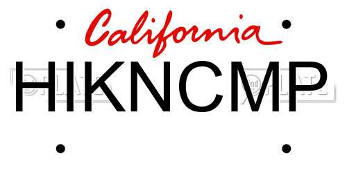 HIKNCMP California License Plate