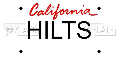 HILTS California License Plate