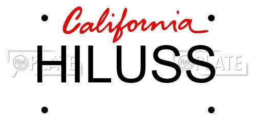 HILUSS California License Plate