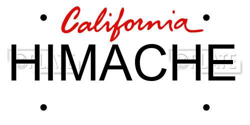 HIMACHE California License Plate