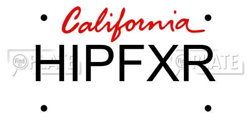 HIPFXR California License Plate
