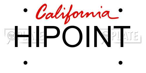 HIPOINT California License Plate