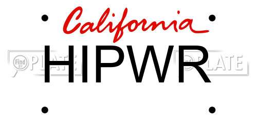 HIPWR California License Plate