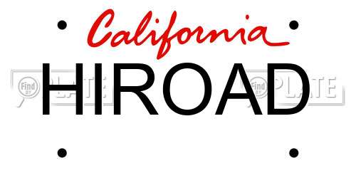 HIROAD California License Plate