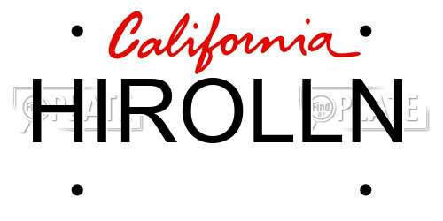 HIROLLN California License Plate