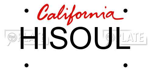 HISOUL California License Plate