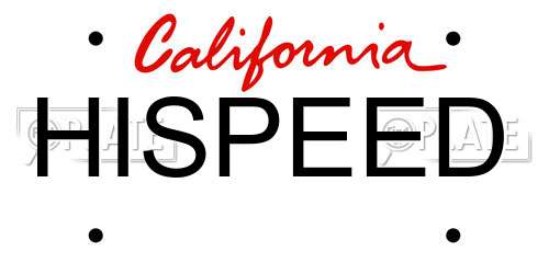 HISPEED California License Plate