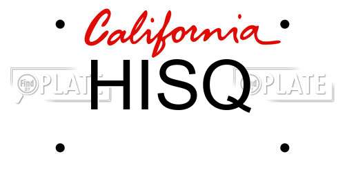 HISQ California License Plate