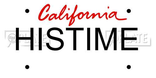 HISTIME California License Plate