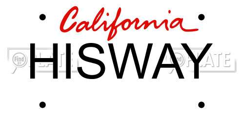 HISWAY California License Plate