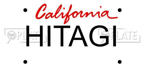 HITAGI California License Plate