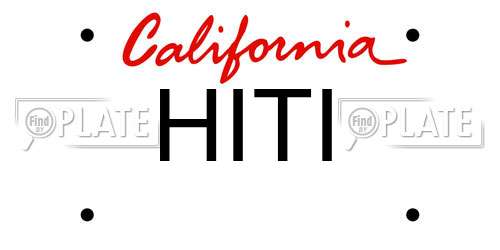 HITI California License Plate