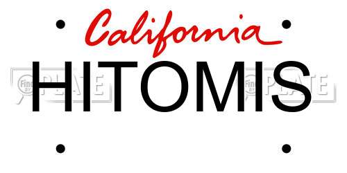 HITOMIS California License Plate