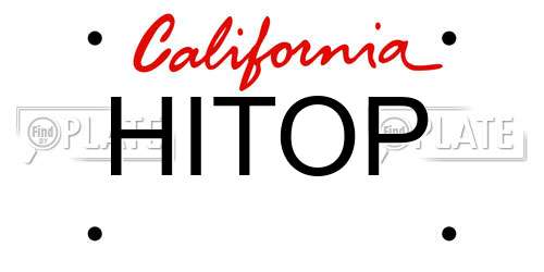HITOP California License Plate