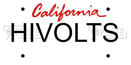 HIVOLTS California License Plate