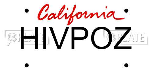 HIVPOZ California License Plate