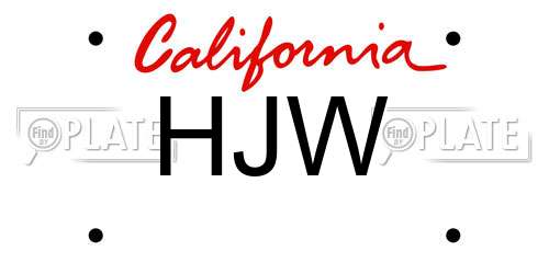 HJW California License Plate