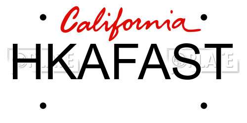 HKAFAST California License Plate