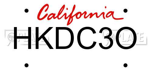 HKDC3O California License Plate