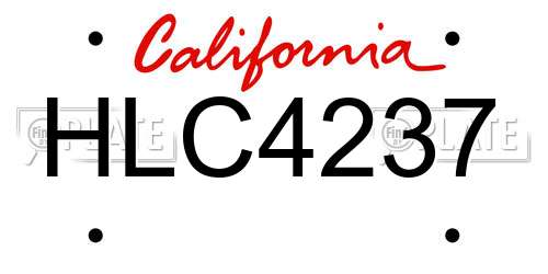 HLC4237 California License Plate